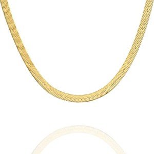 22K Gold Plated 3mm Herringbone Snake Chain Necklace