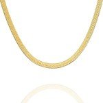 22K Gold Plated 3mm Herringbone Snake Chain Necklace