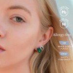 Infinity Heart Crystal Stud Earrings for Women