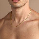 22K Gold Plated 3mm Herringbone Snake Chain Necklace