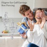 Sterling Silver Non-Piercing Filigree Ear Cuffs