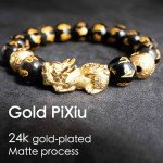 24k Gold Plated PiXiu Obsidian Wealth Bracelet