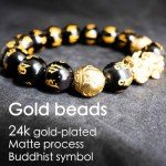 24k Gold Plated PiXiu Obsidian Wealth Bracelet