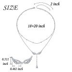 Angel Wings Double Layered Necklace in Silver