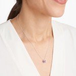 Amethyst Butterfly Pendant Necklace in Sterling Silver