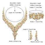 BriLove Bridal Crystal Teardrop Necklace & Earrings Set