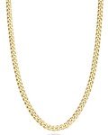 18k Gold Over Silver Diamond Cut Cuban Link Necklace