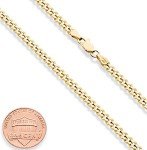 18k Gold Over Silver Diamond Cut Cuban Link Necklace