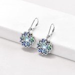 Lotus Moonstone Dangle Earrings for Yoga Lovers
