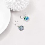 Lotus Moonstone Dangle Earrings for Yoga Lovers