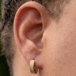 14K Gold Plated CZ Small Huggie Hoop Earrings