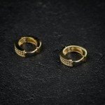 14K Gold Plated CZ Small Huggie Hoop Earrings