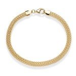 Miabella 18K Gold Over Silver Mesh Bracelet 7.5