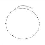 Sterling Silver Choker Necklace with Pendant Disc