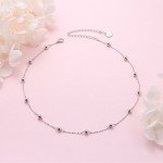 Sterling Silver Choker Necklace with Pendant Disc
