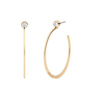 Michael Kors Rose Gold Crystal Hoop Earrings