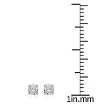 Sparkling Sterling Silver Round Diamond Stud Earrings