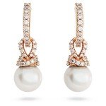 Swarovski Pearl Drop Earrings in Rose Gold