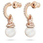 Swarovski Pearl Drop Earrings in Rose Gold
