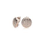 Rose Gold Clip-On Earrings with Pave Crystals