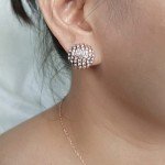 Rose Gold Clip-On Earrings with Pave Crystals