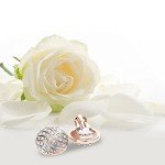 Rose Gold Clip-On Earrings with Pave Crystals