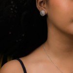 Rose Gold Clip-On Earrings with Pave Crystals