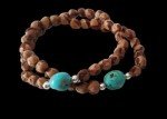 Stretch Bead Bracelet with Kingman Turquoise Nugget