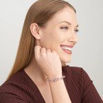 Elegant Two-Tone Amethyst & Topaz Silver Bangle Bracelet