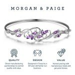 Elegant Two-Tone Amethyst & Topaz Silver Bangle Bracelet
