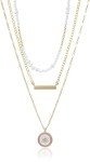 Lucky Brand Gold Pearl Beaded Charm Necklace