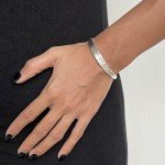 Hammered Sterling Silver Minimalist Cuff Bracelet