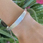 Hammered Sterling Silver Minimalist Cuff Bracelet