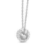 10K White Gold Swarovski Crystal Pendant Necklace