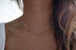 Dainty Handmade Silver Diamond Choker Necklace