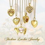 Gold Heart Locket Necklace with Celtic Knot Design
