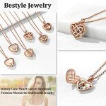 Gold Heart Locket Necklace with Celtic Knot Design