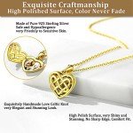 Gold Heart Locket Necklace with Celtic Knot Design