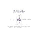 Natural Amethyst Leaf Pendant Necklace in Silver