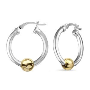 Sterling Silver High Polish Beaded Hoop Earrings