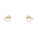 14k Gold Mouse Stud Earrings with Screw Back