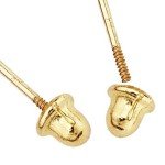 14k Gold Mouse Stud Earrings with Screw Back
