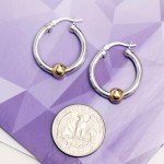 Sterling Silver High Polish Beaded Hoop Earrings