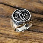 Men's 925 Silver Tree of Life Signet Ring