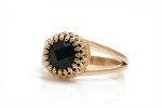 Intricate Rose Gold Black Onyx Ring for Women