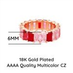 Eternity Rainbow Ring in 18K Rose Gold