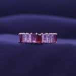 Eternity Rainbow Ring in 18K Rose Gold