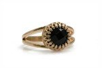 Intricate Rose Gold Black Onyx Ring for Women