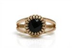 Intricate Rose Gold Black Onyx Ring for Women