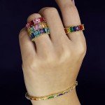 Eternity Rainbow Ring in 18K Rose Gold